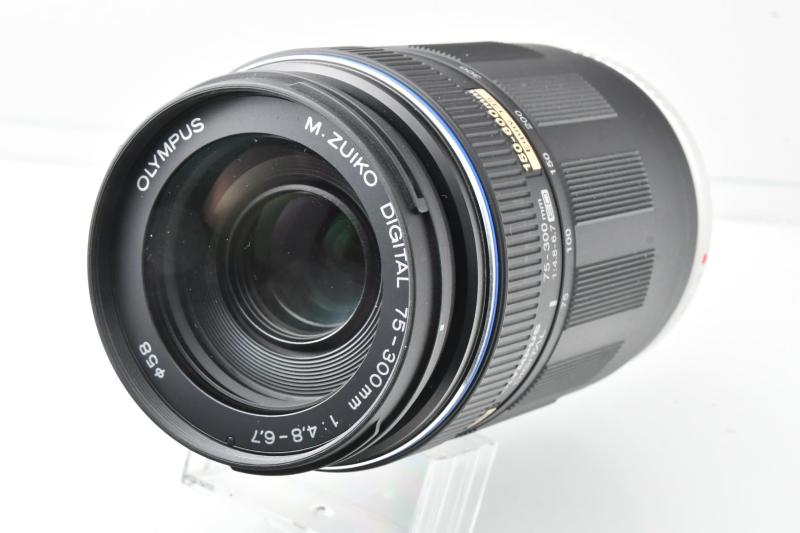 【中古】鏡鑑受け答え一眼 水晶体 未経験者 OLYMPUS 超望遠望遠レンズ M.ZUIKO DIGITAL ED 75-300粍 F4.8-6.7 水晶体明かり接合部上塗り