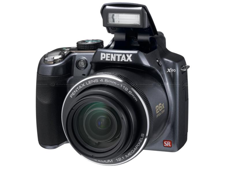 【中古】PENTAX デジタル写真機 X90 1200万絵素 光学26倍望遠レンズ 広角26粍 2.7型液晶 1糎マクロ命令