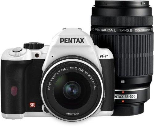 【中古】PENTAX デジタル一眼二眼レフ写真機 K-r W望遠レンズ一揃いの道具 白いこと K-rWZK WH