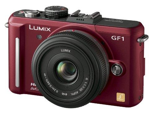 【中古】パナソニック デジタル一眼カメラ GF1 レンズキット(20mm/F1.7パンケーキレンズ付属) アーバンレッド DMC-GF1C-R