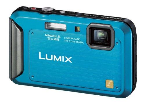【中古】パナソニック デジタル写真機 ルミックス 雨合羽ひな形 コーラル青碧 DMC-FT20-A