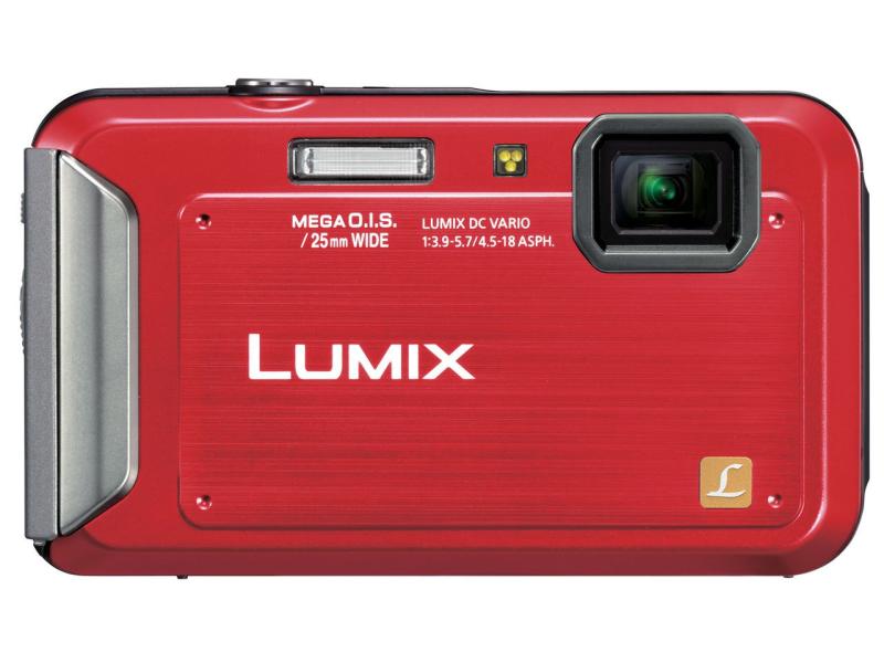【中古】パナソニック デジタル写真機 ルミックス 雨合羽青写真 シャイニーレッド DMC-FT20-R