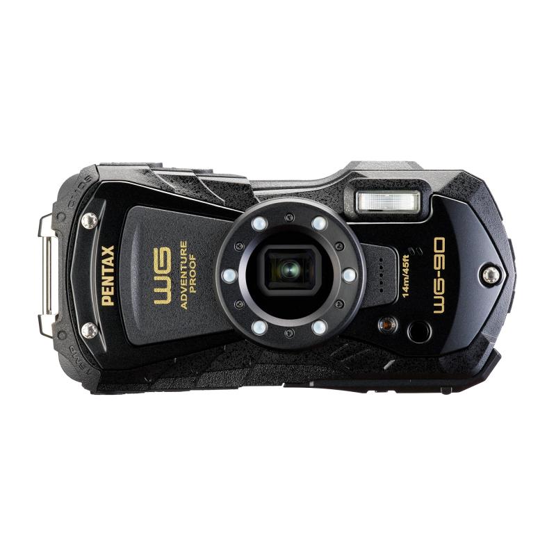 【中古】PENTAX WG-90 ブラック 本格防水デジタルカメラ 14m防水 (連続2時間) 1.6m耐衝撃 防塵 -10℃耐寒 アウトドアで活躍するタフネスボディ CALSモード搭載で 現場記録など幅広いビジネスシーンで活躍