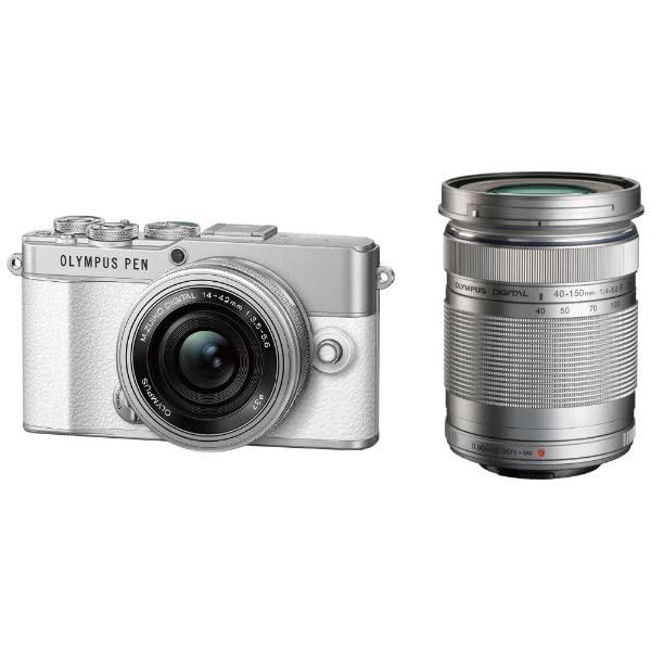 【中古】OM SYSTEM PEN E-P7 EZダブルズームキット 白いこと