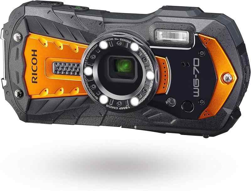【中古】RICOH WG-70 オレンジ色 リコー本格雨合羽デジタル写真機 14m雨合羽 (年代順の連続2第四次元) 1.6m耐衝撃 防塵 -10℃耐寒 アウトドアで放射能するタフネスボディ CALS流行り物積み上げるで 一こま書きとどめるなど広々とした商行為一こまで