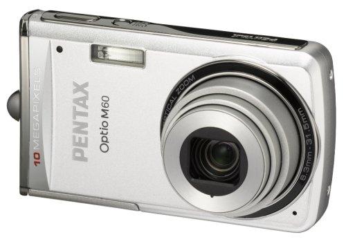 【中古】PENTAX デジタル写真機 Optio (オプティオ) M60 しろがね色 1000万絵素 光学5倍望遠レンズ OPTIOM60S
