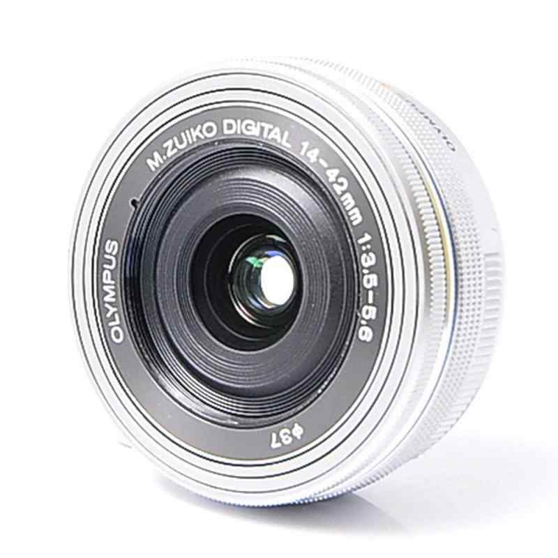 【中古】OLYMPUS 電動式ホットケーキ望遠レンズ M.ZUIKO DIGITAL ED 14-42粍 F3.5-5.6 EZ SLV