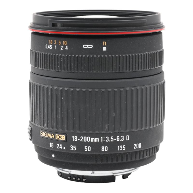 【中古】SIGMA シグマ 18-200粍 F3.5-6.3 DC デジタル専用 ニコン用 (ニコンD40/x、D60、D5000、D3000ではAF当て嵌める不可)