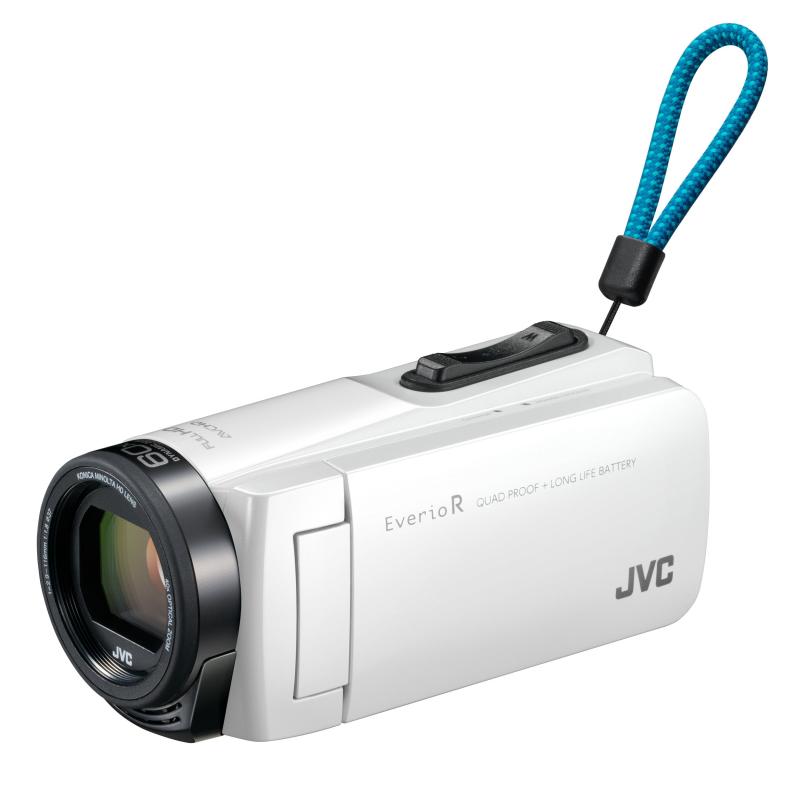 【中古】JVCKENWOOD JVC テレビカメラ Everio R 雨合羽 防塵 32GB シャインホワイト GZ-R470-W