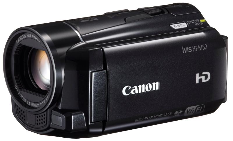 【中古】Canon デジタルテレビカメラ iVIS HF M52 黒いこと 光学10倍望遠レンズ フルフラットタッチパネル IVISHFM52BK