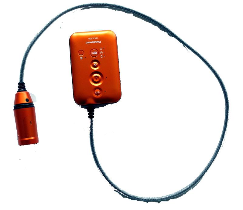 【中古】パナソニック ウェアラブルカメラ オレンジ色 HX-A100-D