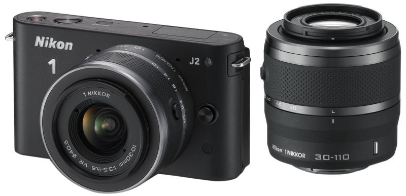 【中古】ミラーレス一眼カメラ Nikon 1 (ニコンワン) ブラック J2 ダブルズームキット ブラック N1J2WZBK カメラ 一眼レフ ミラーレス レンズ 中古 人気 おすすめ 高画質