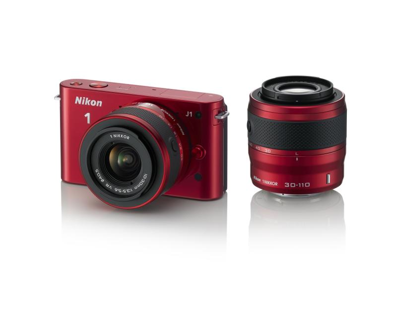 【中古】Nikon ミラーレス一眼カメラ Nikon 1 (ニコンワン) J1 (ジェイワン) ダブルズームキット レッド N1 J1WZ RD｜カメラFanks-PROShop2nd店
