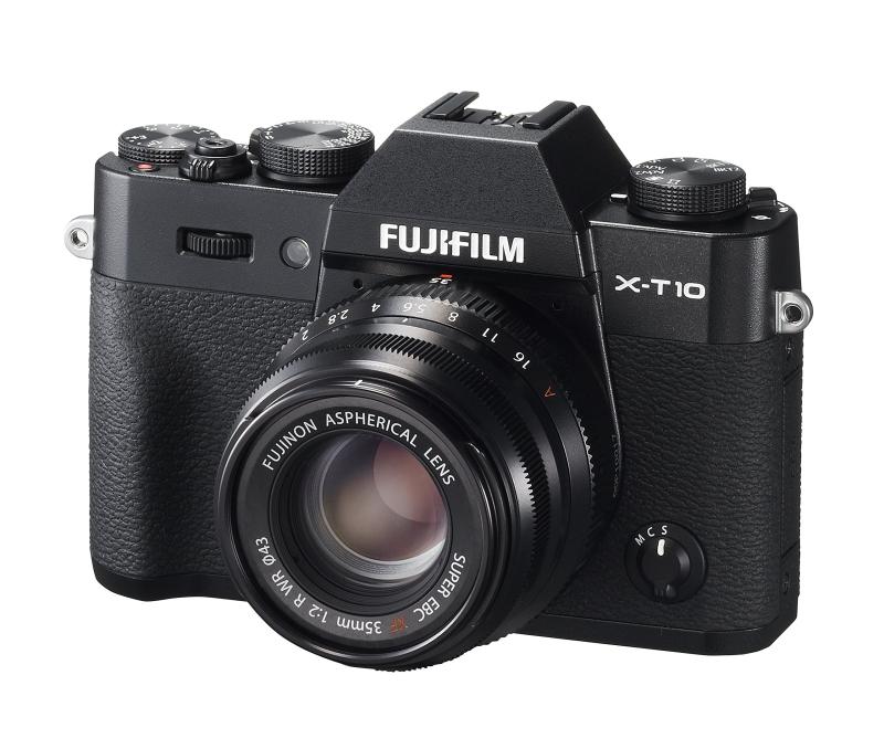 【中古】FUJIFILM 鏡鑑受け答え一眼 X-T10 水晶体一揃いの道具 黒いこと X-T10LK35F2-B