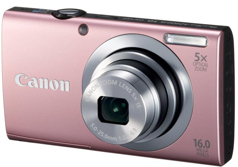 【中古】Canon デジタル写真機 PowerShot A2400IS サクラ色 1600万絵素 光学5倍望遠レンズ PSA2400IS(PK)