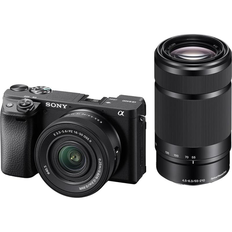 【中古】SONY(ソニー) ミラーレス一眼カメラ α6400 ダブルズームレンズキット(同梱レンズ:SELP16502+SEL55210) ブラック ILCE-6400X BQ レンズ交換式 APS-C 6400X Black|カメラFanks-PROShop2nd店