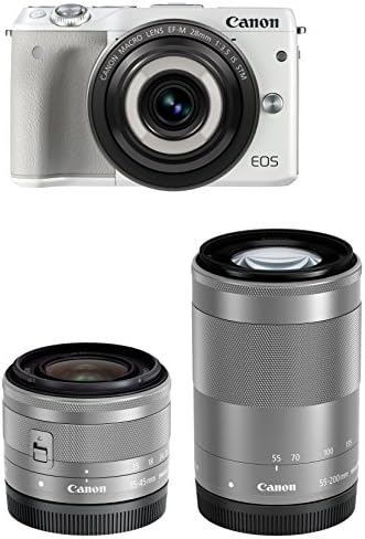 【中古】Canon 鏡鑑受け答え一眼写真機 EOS M3(白いこと)・創作的マクロ命令 白いこと トリプルレンズキット EOSM3WH-CMTLK 写真機 中古 一般受け おすすめ 高画質