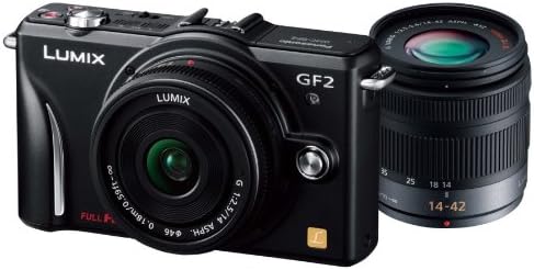 【中古】パナソニック デジタル一眼カメラ GF2 ダブルレンズキット(14mm/F2.5パンケーキレンズ、14-42mm/F3.5-5.6標準ズームレンズ付属) ブラック フルハイビジョンムービー一眼 エスプリブラック DMC-GF2 W-K カメラ 中古 人気 おすすめ 高画質|カメラFanks-PROShop2nd店
