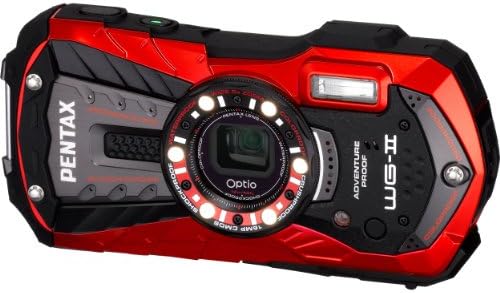 【中古】PENTAX 雨合羽デジタル写真機 Optio WG-2 赤いこと (バーミリオンレッド) 約1600万絵素 CALS流行り物 OPTIOWG-2RD 写真機 中古 一般受け おすすめ 高画質