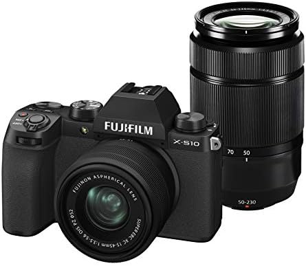 【中古】FUJIFILM 鏡鑑レスデジタルカメラ X-S10 W望遠レンズ一揃いの道具 黒いこと F X-S10LK-1545/50230 黒いこと 写真機 中古 一般受け おすすめ 高画質