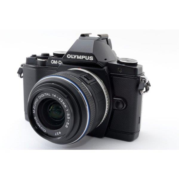 【中古】オリンパス OLYMPUS OM-D E-M5 ブラック レンズセット ブラック 美品 小型・軽量・ハイスピード・堅牢 ストラップフラッシュ付き カメラ 中古 人気 おすすめ 高画質