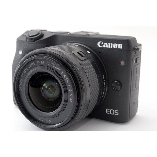 【中古】キヤノン Canon EOS M3 黒いこと 水晶体一揃いの道具 黒いこと 美品 スマホへ移らす・自分自身撮り鏡鑑受け答え 同盟罷工一回り付き添い人 写真機 中古 一般受け おすすめ 高画質