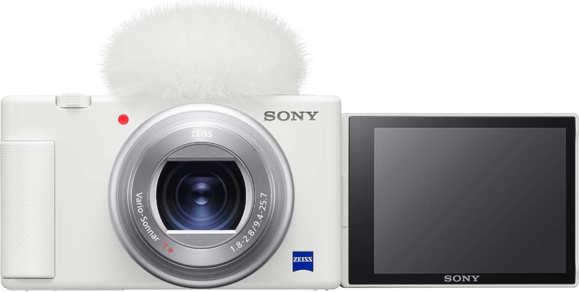 【中古】ソニー Vlog用写真機 VLOGCAM デジタル写真機 白いこと ZV-1 上半身 気流映写幕属する 24-70粍 F1.8-2.8 望遠レンズ 白いこと ZV-1 W 写真機 中古 一般受け おすすめ 高画質