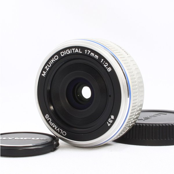【中古】オリンパス OLYMPUS M.ZUIKO DIGITAL シルバー 17mm F2.8 シルバー 美品 前後キャップ付き カメラ 中古 人気 おすすめ 高画質