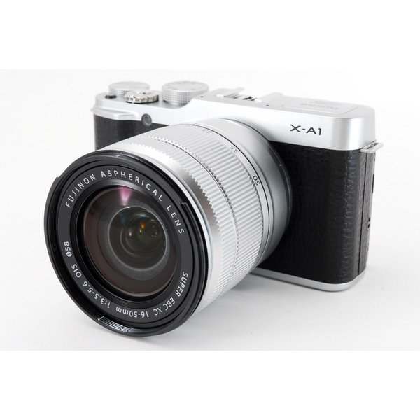 【中古】フジ写真フィルム FUJIFILM X-A1 水晶体一揃いの道具 しろがね色 しろがね色 美品 小型軽さ上半身 写真機 中古 一般受け おすすめ 高画質