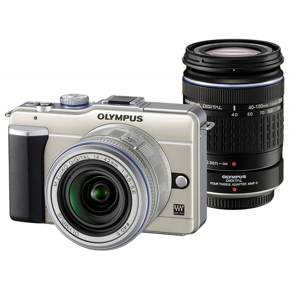 【中古】オリンパス OLYMPUS E-PL1ダブルズームキット 三鞭酒ゴールド ゴールド 写真機 中古 一般受け おすすめ 高画質