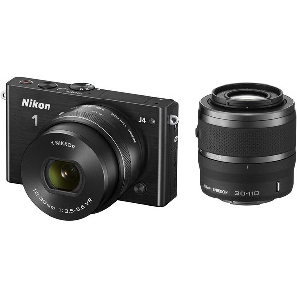 【中古】ニコン Nikon J4 ダブルズームキット 黒いこと 黒いこと J4WZBK 写真機 中古 一般受け おすすめ 高画質