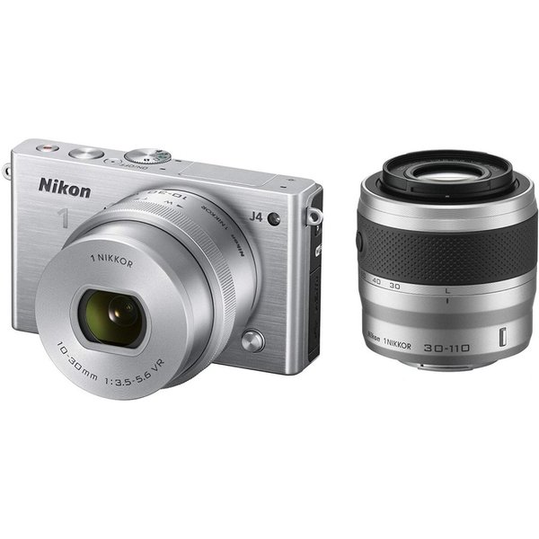 【中古】ニコン Nikon J4 ダブルズームキット しろがね色 しろがね色 J4WZSL 写真機 中古 一般受け おすすめ 高画質