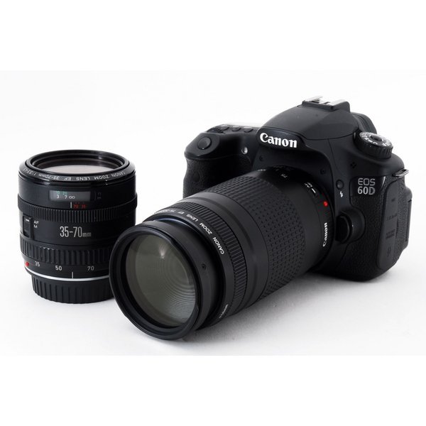 【中古】キヤノン Canon EOS 60D 超望遠ダブル望遠レンズ書き割り 美品 写真機 中古 一般受け おすすめ 高画質