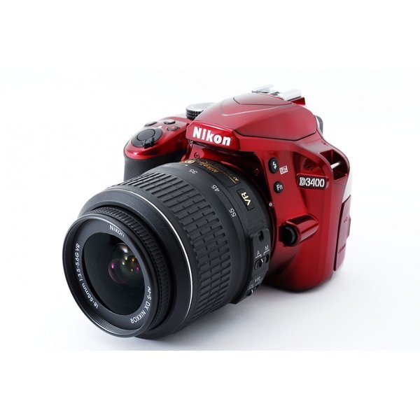 【中古】ニコン Nikon D3400 水晶体一揃いの道具 赤いこと 赤いこと 美品 写真機 中古 一般受け おすすめ 高画質