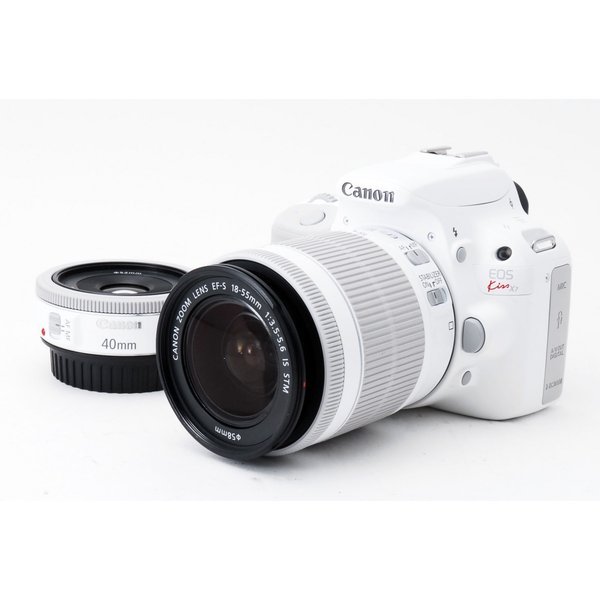 キヤノン Canon EOS Kiss X7 単焦点標準ダブルレンズセット ホワイト 美品 ストラップ付き