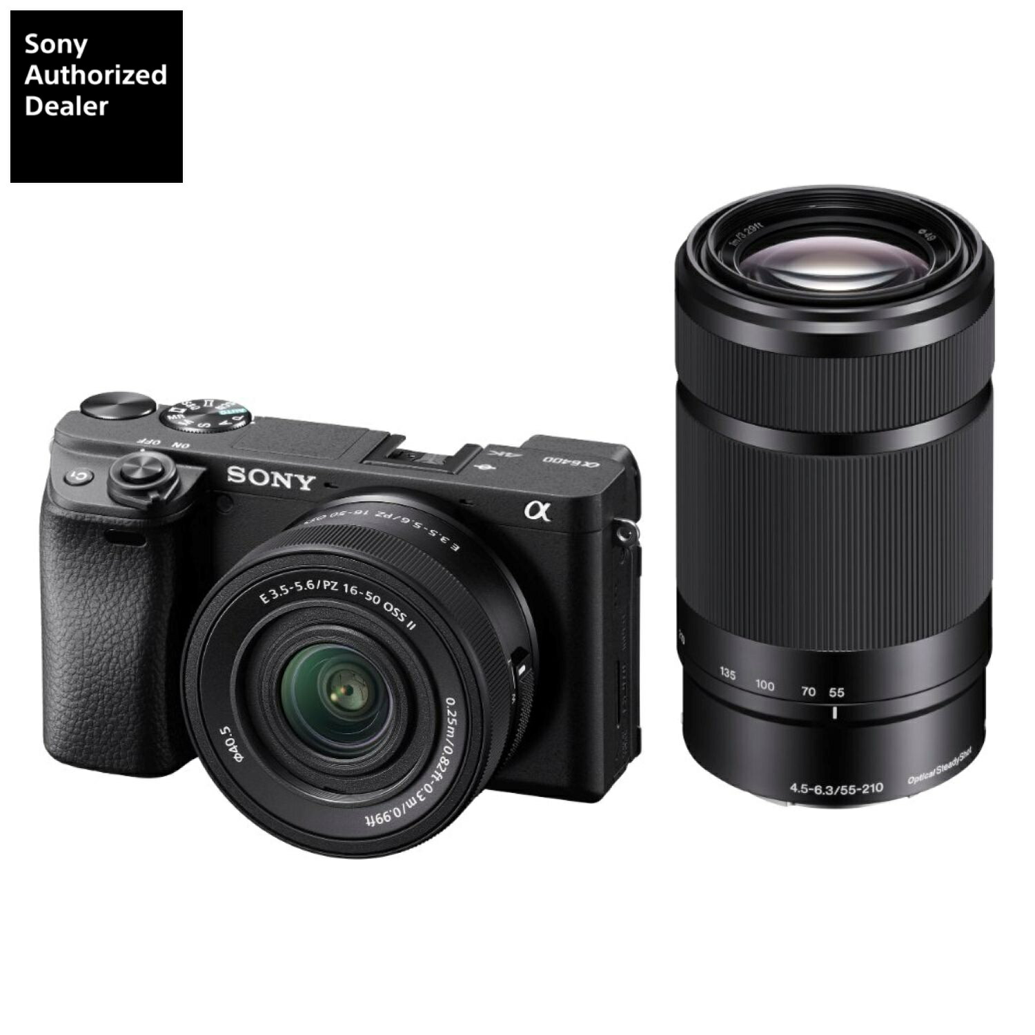 [新品]SONY ソニー ミラーレス一眼カメラ α6400 ダブルズームレンズキット （ILCE-6400X B） ブラック｜カメラの大林店