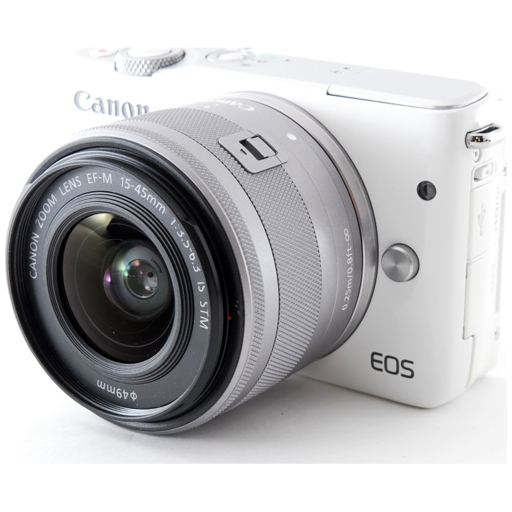 Canon キヤノン Eos M10 ホワイト 15 45mm レンズキット ミラーレス一眼 カメラ Sdカード付き Wi Fi 自撮り対応 中古 Andapt Com