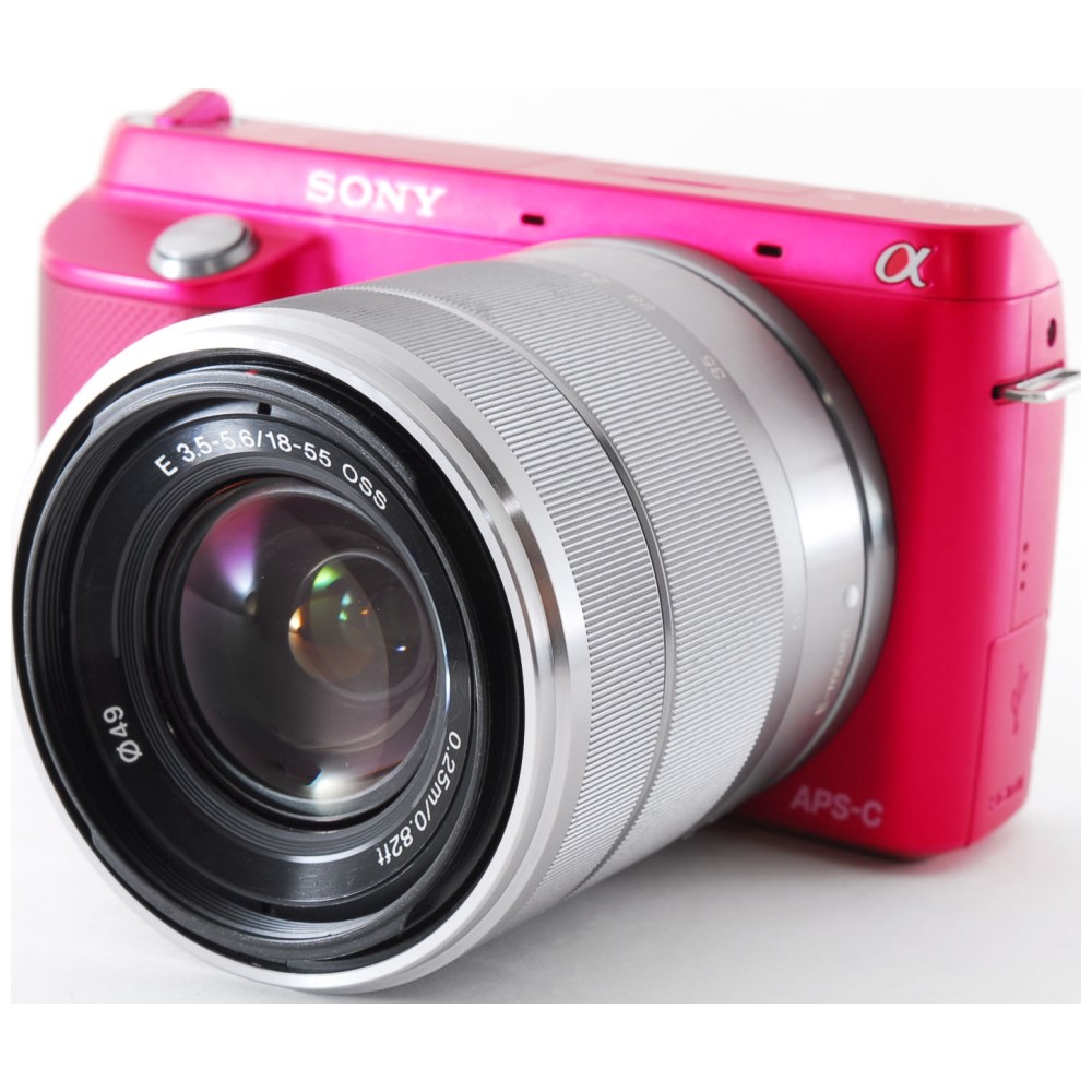 Sony ソニー Nex F3 18 55mm レンズキット ピンク ミラーレス一眼 カメラ Wi Fi Sdカード付き 自撮り 動画撮影 中古 Andapt Com