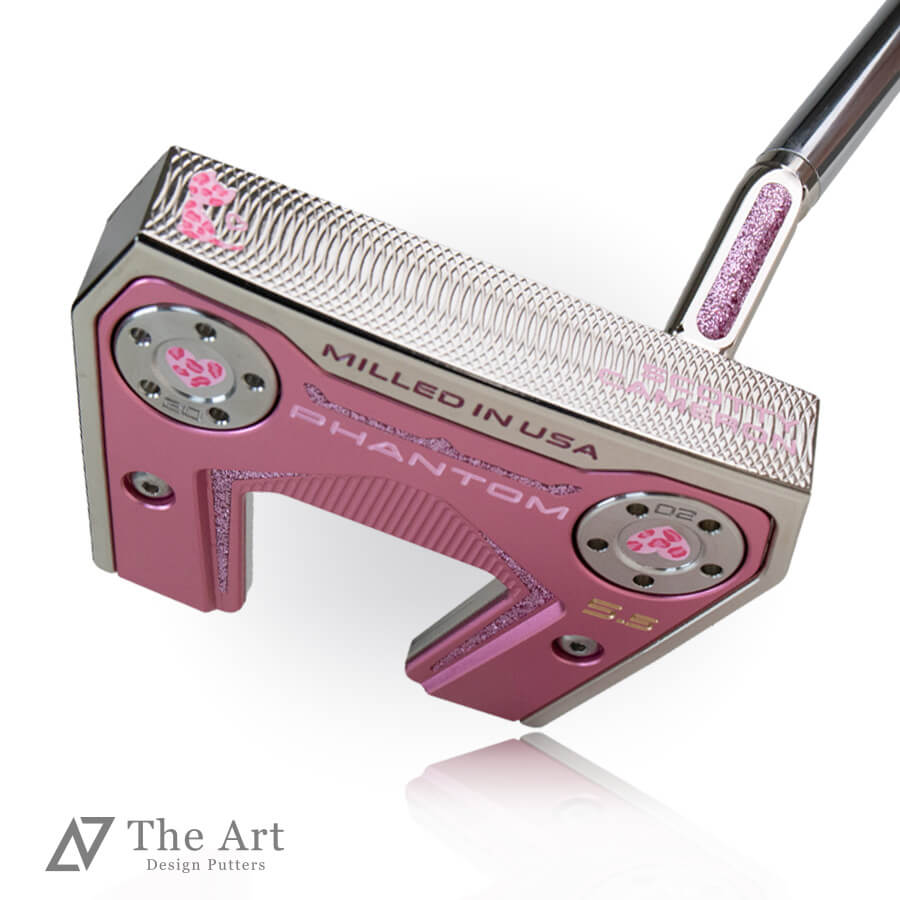 スコッティキャメロン (SCOTTY CAMERON) 2024 ファントムシリーズ ファントム5.5 [Charm Cat] M+ プラチナシャイン ピンク ゴルフ用品 ゴルフグッズ おしゃれ シンプル ブランド ラウンドグッズ ラウンド用品 プレゼントやギフトにも マレット型 デュアルミルド 34インチ