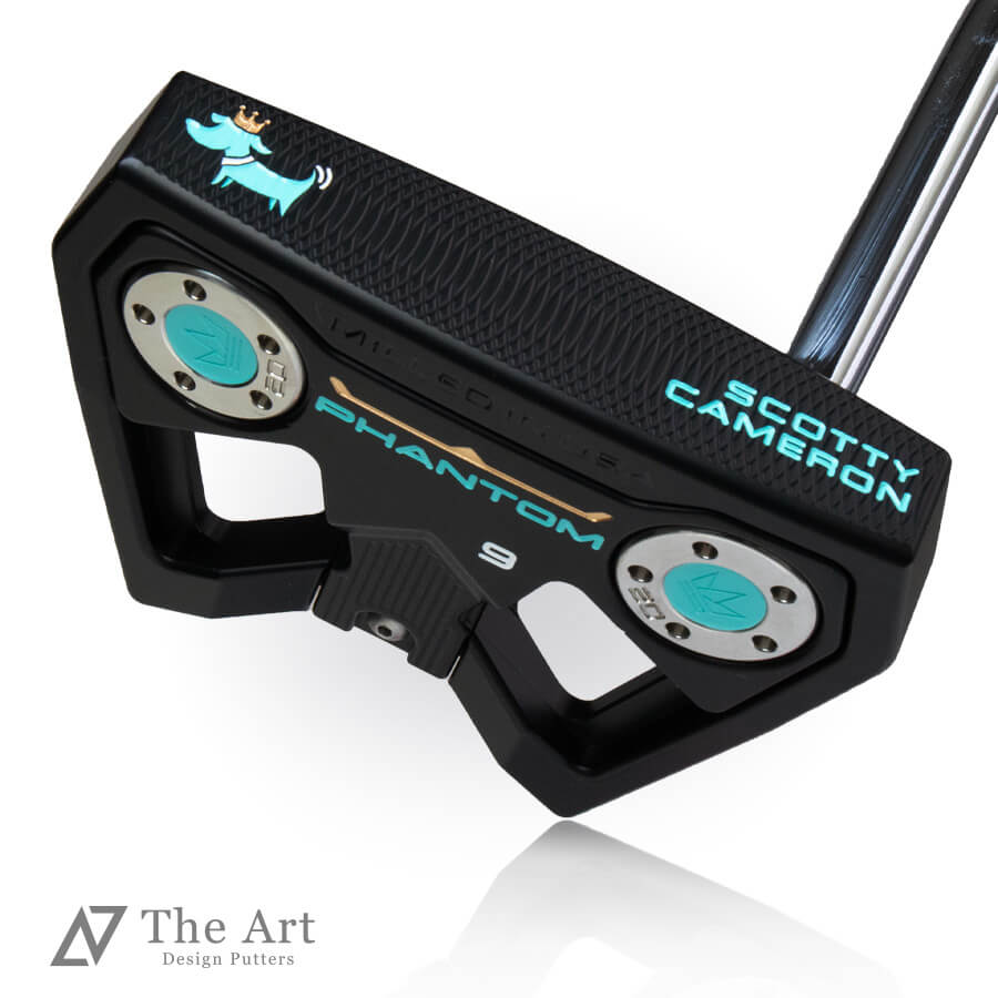 【百貨店SALE押さえる!P10倍】 スコッティキャメロン (SCOTTY CAMERON) 2024 気違いトム続きもの 幻影9 [Crown Dog] M+ アートブラックフィニッシュ 青緑色 ゴルフ装置 ゴルフグッズ 今めかしい 分かりやすい ブランド名 ラウンドグッズ ラウンド装置