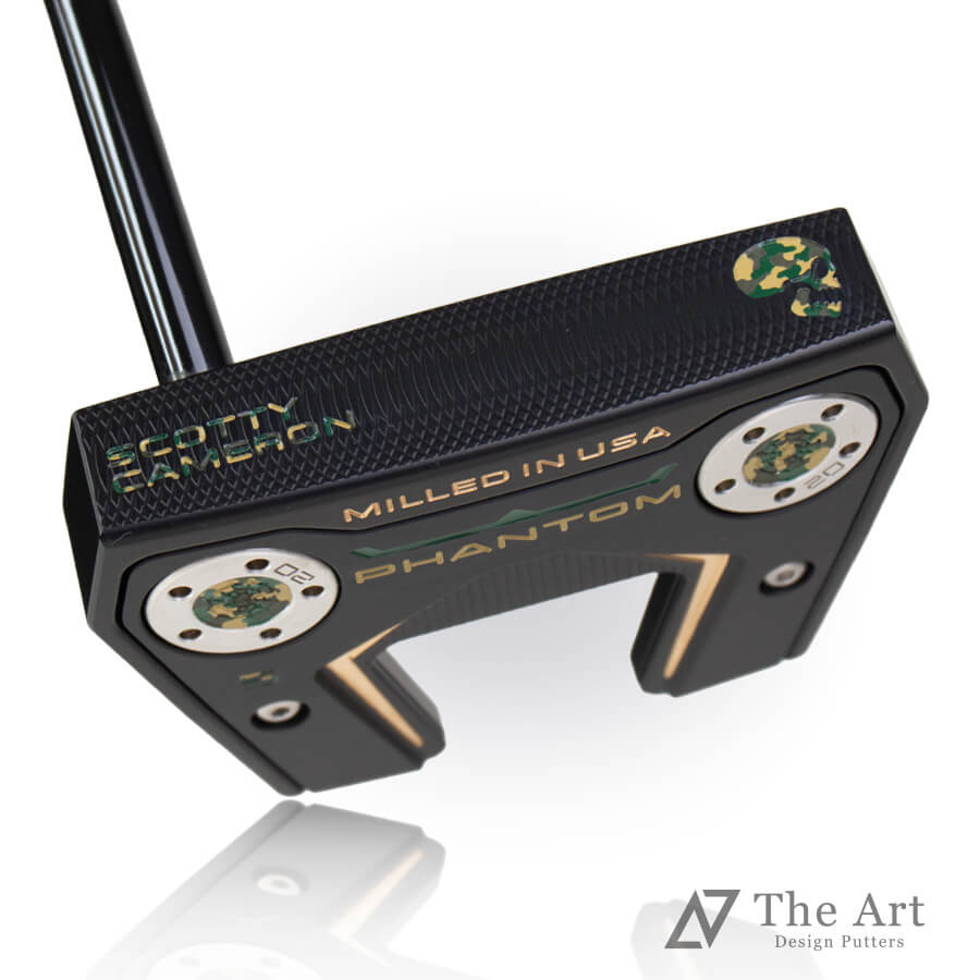 スコッティキャメロン (SCOTTY CAMERON) 2024 ファントムシリーズ ファントム5 [Sideface Skull] M アートブラック グリーン迷彩 レフティー ゴルフ用品 ゴルフグッズ おしゃれ シンプル ブランド ラウンドグッズ ラウンド用品 プレゼントやギフトにも
