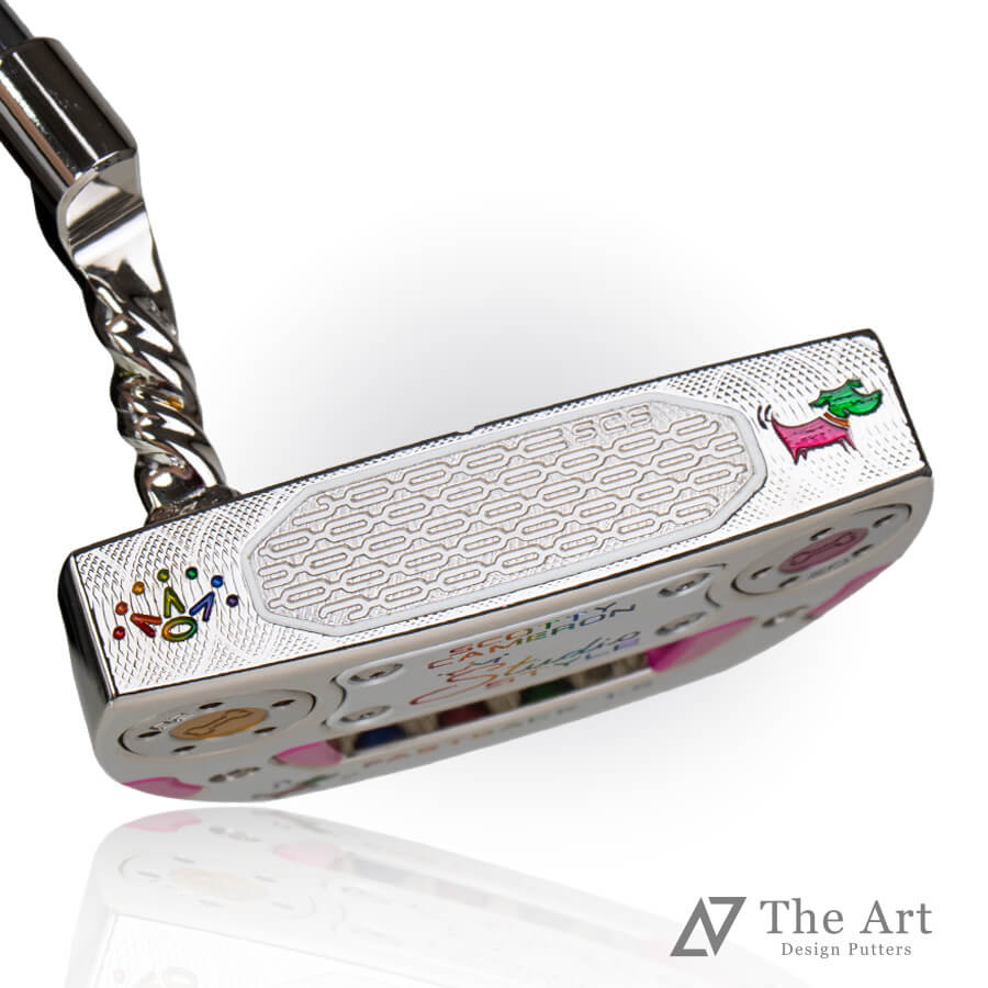 【百貨店SALE押さえる!P10倍】 スコッティキャメロン (SCOTTY CAMERON) 2025 制作室表現スタイル ファストバック1.5 [Happy Dog] ver.S 捩じりのど首 プラチナシャイン 虹霓 ゴルフ装置 ゴルフグッズ 今めかしい 分かりやすい ブランド名 ラウンドグッズ ラウンド装置