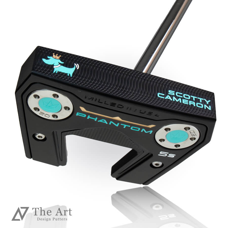 【百貨店SALE制限事項!P10倍】 スコッティキャメロン (SCOTTY CAMERON) 2024 幻影5S [Crown Dog] M+ アートブラックフィニッシュ ターコイズブルー ゴルフ装置 ゴルフグッズ 今めかしい 分かりやすい ブランド名 ラウンドグッズ ラウンド装置 差し上げ物や差し上げ物にも