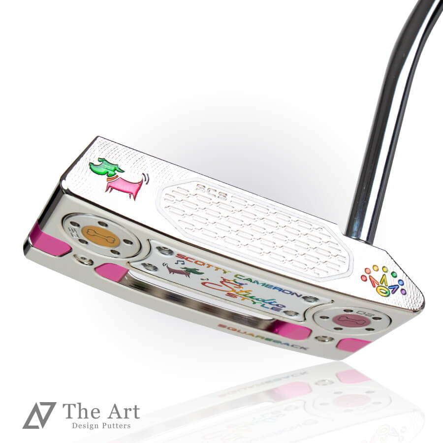 【百貨店SALE制限事項!P10倍】 スコッティキャメロン (SCOTTY CAMERON) 2025 制作室表現スタイル 真四角うしろ側 [Happy Dog] ver.S プラチナシャイン 虹霓 ゴルフ装置 ゴルフグッズ 今めかしい 分かりやすい ブランド名 ラウンドグッズ ラウンド装置 差し上げ物や差し上げ物にも