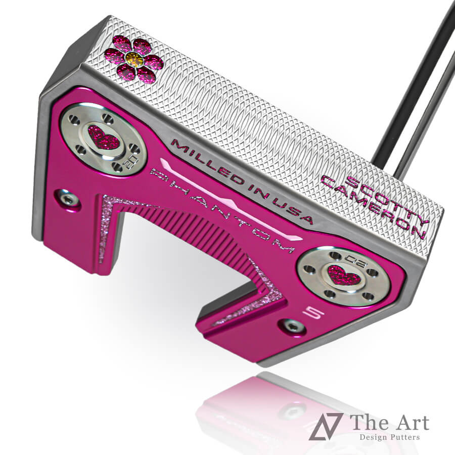 スコッティキャメロン (SCOTTY CAMERON) 2024 ファントムシリーズ ファントム5 [Daisy Daisy] Glamorous グラマラスピンク ＆ ラメ ゴルフ用品 ゴルフグッズ おしゃれ シンプル ブランド ラウンドグッズ ラウンド用品 プレゼントやギフトにも