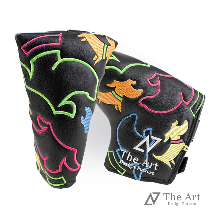 Himawari オリジナル ヘッドカバー [Happy Dog] ネオン The Art Design Putters [ミッドマレット] スコッティキャメロン専門店 Himawari ゴルフ用品 ゴルフグッズ おしゃれ シンプル ブランド ラウンドグッズ ラウンド用品 プレゼントやギフトにも ゴルフ グッズ