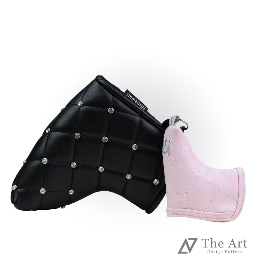 【お買い物マラソン限定！!P10倍】 [Tiara ブラック ミッドマレット]&times;[BABY Tiara パターカバーホルダー] セット Himawari オリジナル ヘッドカバー ゴルフ用品 ゴルフグッズ おしゃれ シンプル ブランド ラウンドグッズ ラウンド用品 プレゼントやギフトにも ゴルフグッズ｜キャメロン専門店　Himawari