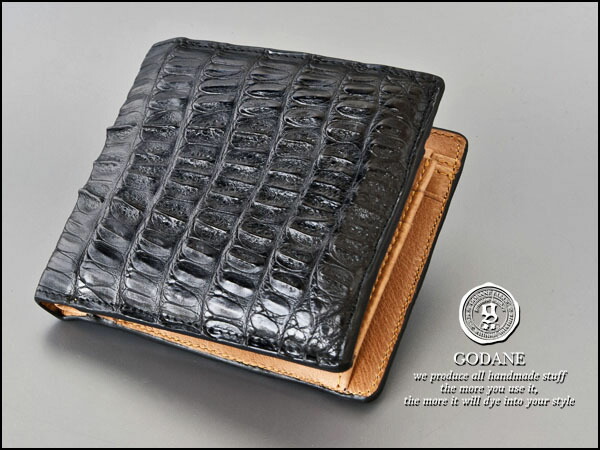 楽天市場】カイマンワニ革 二つ折り財布 メンズ 天然素材 カイマン