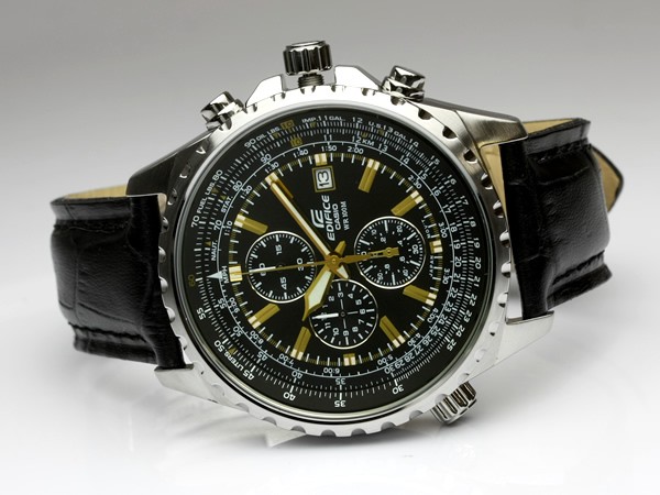 edifice leather belt watches