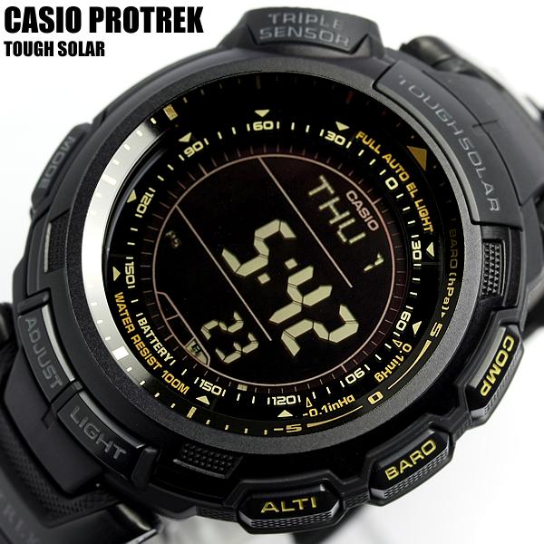 【楽天市場】【送料無料】カシオ CASIO PRO TREK プロトレック メンズ 腕時計 タフソーラー トリプルセンサー ブラック PRG